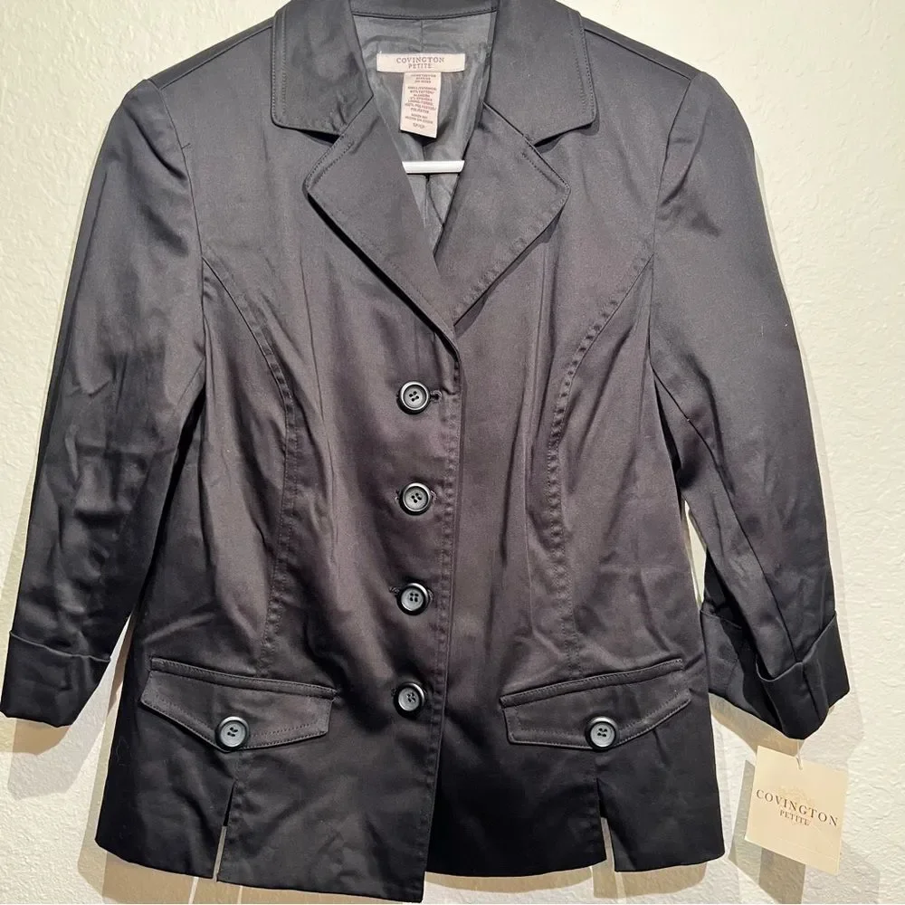 Covington black blazer 🍒 3/4 length sleeves 🍒 small petite